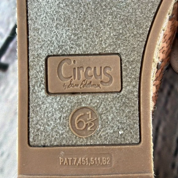 CIRCUS BY SAM EDELMAN LEANNE Rose Gold Silver Mermaid Sequin Slip On Flats - Picture 17 of 17